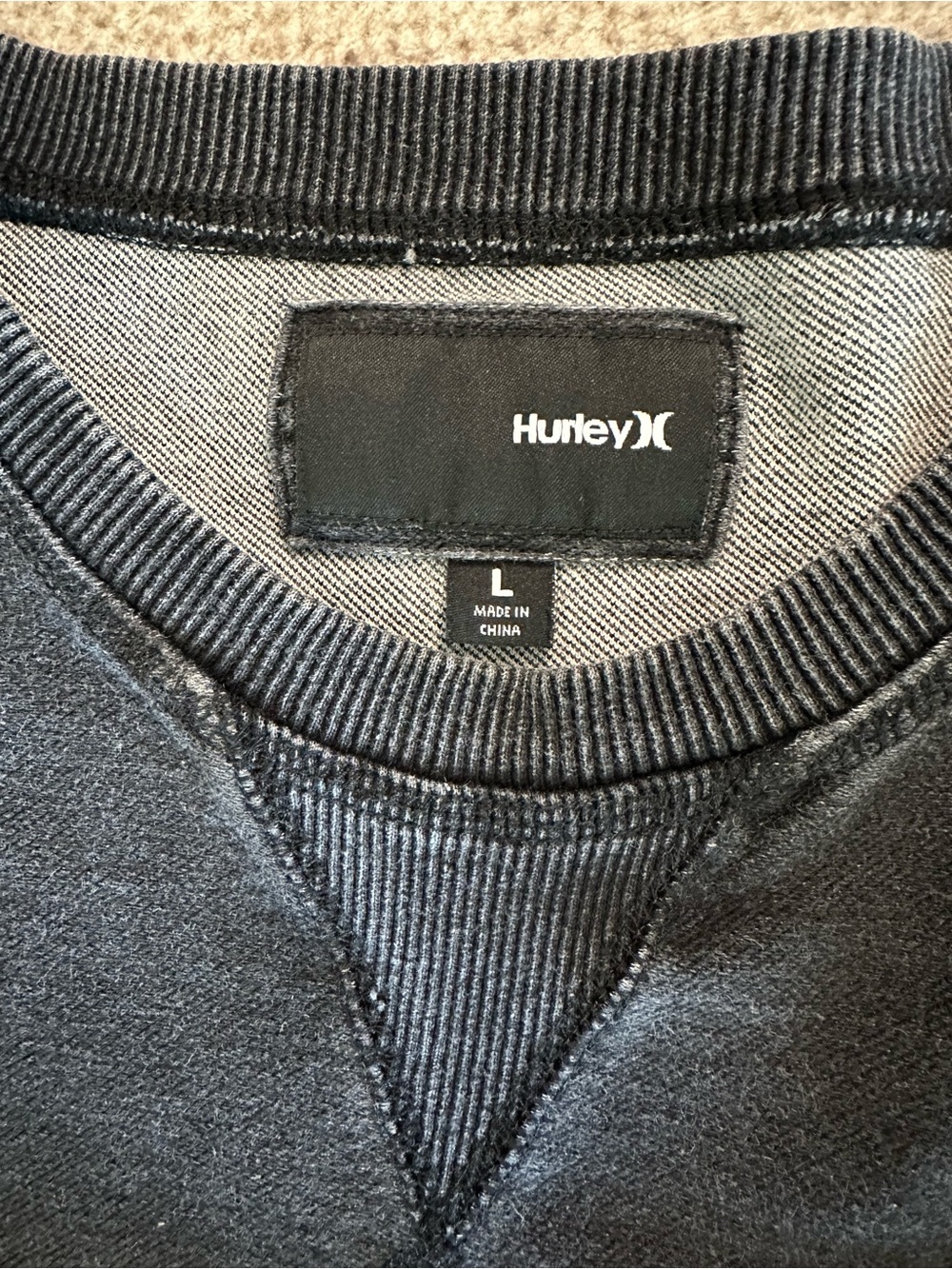 Hurley Black Washed Crewneck Sweatshirt - Men's - Picture 6 of 7